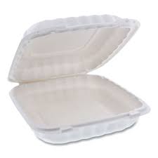 9x9x3" Hinged White TFPP Container