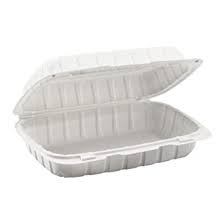 9x6x2.75" Hinged White TFPP Container