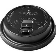 Lid Solo Dome Black Reclosable for Hot Paper Cups Closeout