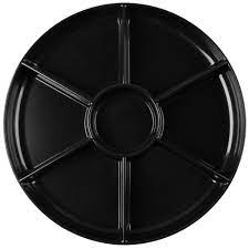 16" Round Black Tray Lazy Susan 7 Comp