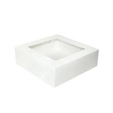 8x8x2.5" Cake Box Window White