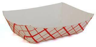 5 lb Paper Food Dish Waxed Red White Checkered