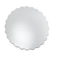 18" Scalloped Silver Circle Catering Board Closeout