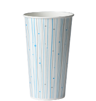 22 oz Paper Cold Cup YesPac Brand Blue Line