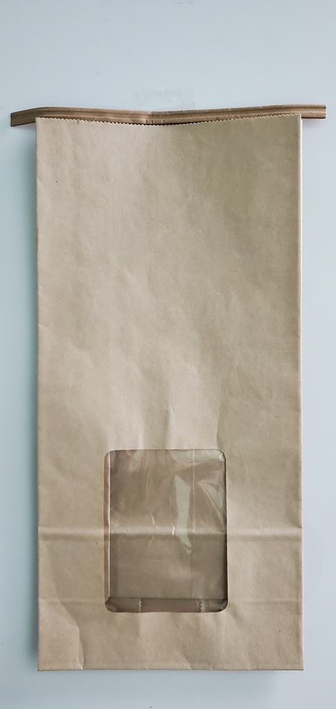 7.5x4.25x14.63" Kraft Window Bag w/ Tin Tie