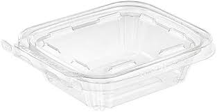 8 oz Tamper Resistant Hinged Oblong Container PET