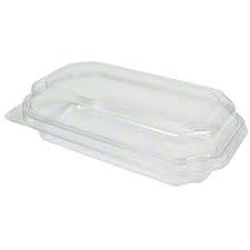 8.6x6.6x2.96" Clear Hinged Container RPET