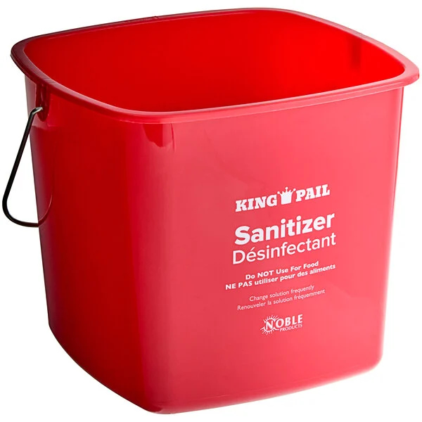 6 Qt Red Sanitizing Pail Quart