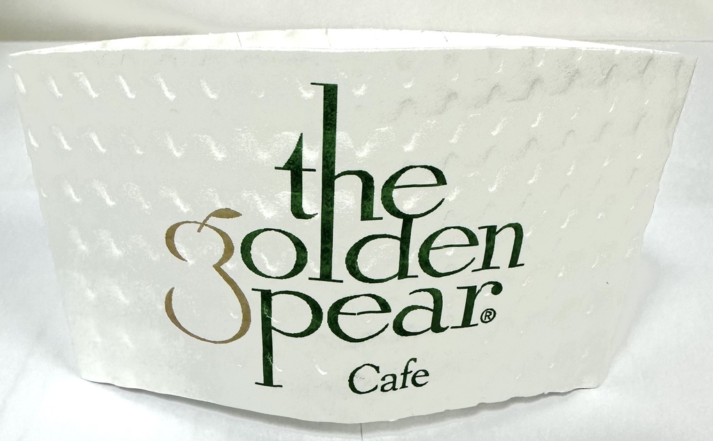 Coffee Sleeve White Golden Pear Print