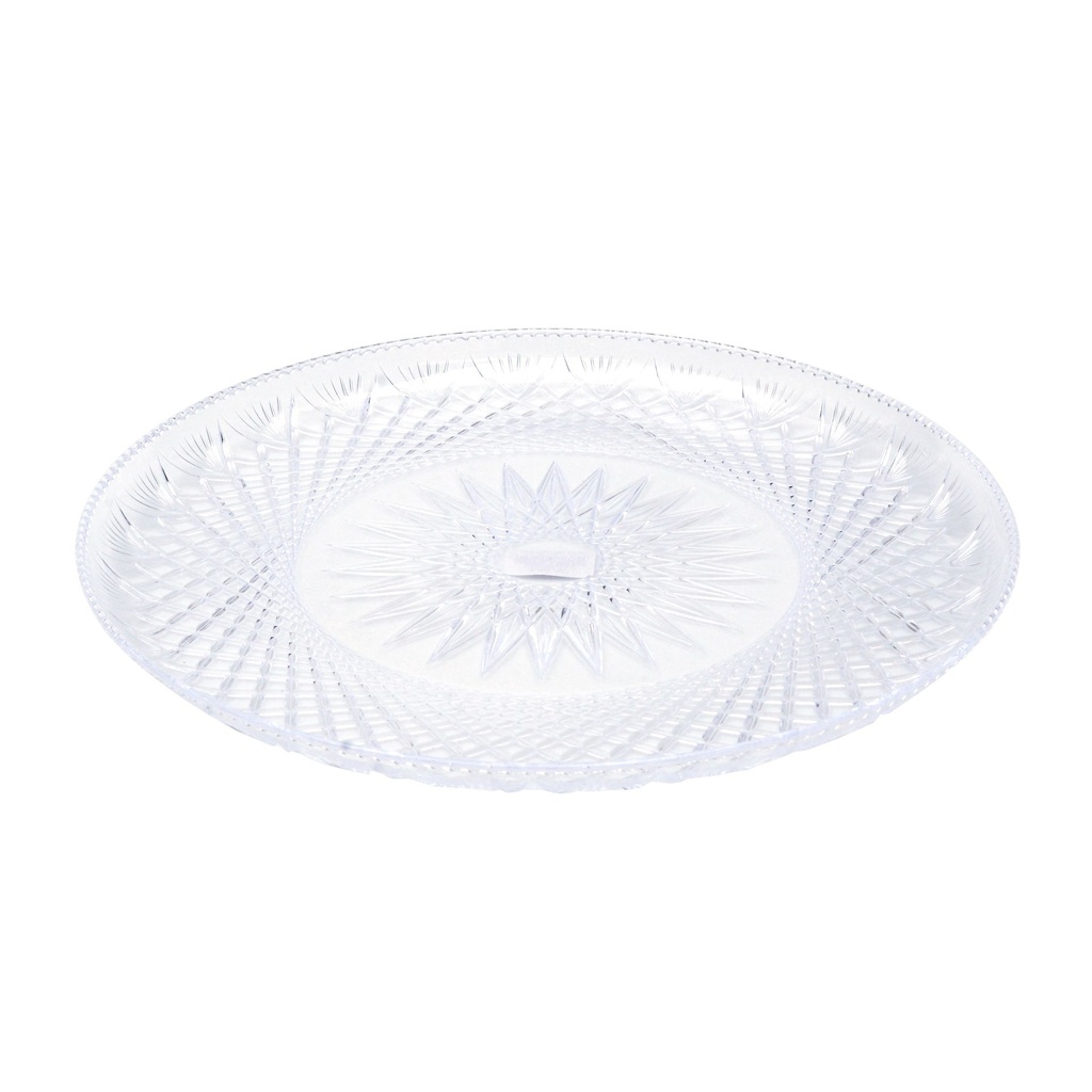 12" Prisms Crystal Platter Tray