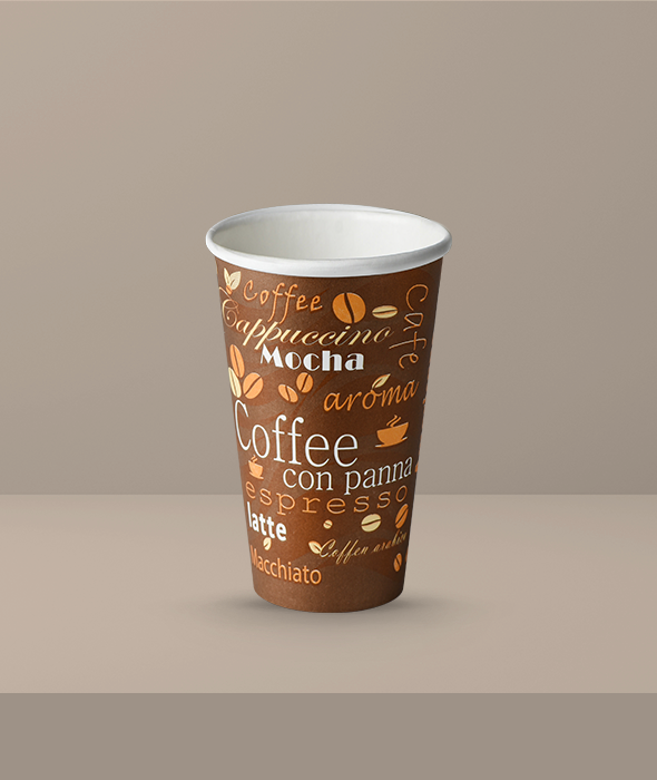 16 oz Hot Cup Mocha Design