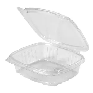 8 oz Genpak Hinged Rectangle Container PET