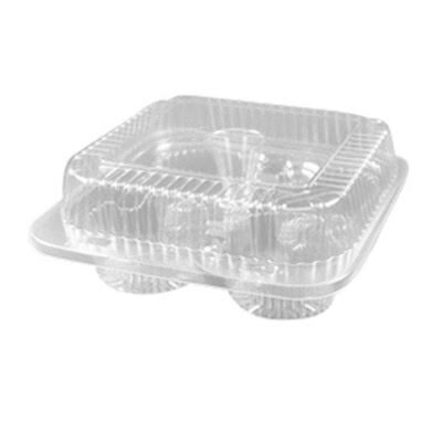 4 Muffin Hinged Container OPS