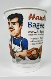 [HRB-12HOTDW] 12 oz Hot Cup Double Wall Hand Rolled Bagels Print