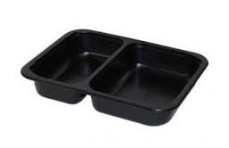 [G4077] Container Rect 2 Comp 15.5/11.5 oz Closeout CPET