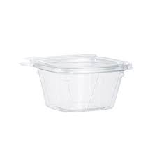 [CH6DEF] 6 oz Hinged Rectangle Tamper Container Flat