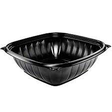 [B48SB] 48 oz Black Square Bowl PP