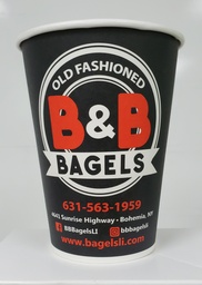 [B&B-12HOT] 12 oz Hot Cup Paper B&B Bagels Print