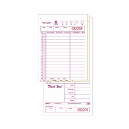 [T4997-3SP-SPEC] Guest Check Triplicate Maroon 4.25x8.5" #350