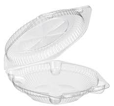 [SLP109-SPEC] 9" Shallow Hinged Clear Pie Container
