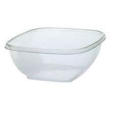 [18032TR] 32 oz Square Bowl Tamper Clear PET Closeout