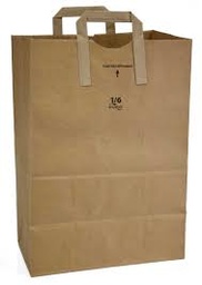 [1670-SPEC] 1/6 Shopping Bag Paper Kraft Flat Handle 12x7x17"