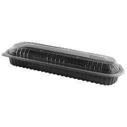 [M1671] Tray Full Slab Rib Black Combo 16x6.5" 48 oz