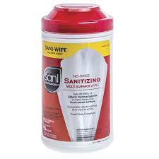 [P56784] No Rinse Sanitizing Wipes XL 7.75" x 9" 95 Count