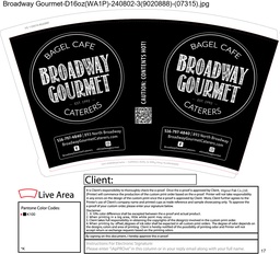 [BROADWAY-16HOT] 16 oz Hot Cup Paper Broadway Gourmet Print