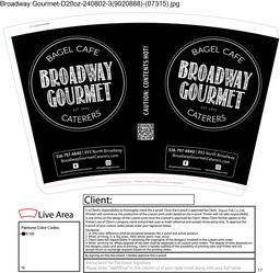 [BROADWAY-20HOT] 20 oz Hot Cup Paper Broadway Gourmet Print