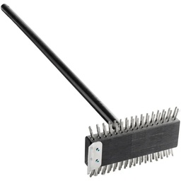 [BROILER-BRUSH-SPEC] 30" Black Pizza Oven Broiler Brush w/ Scraper